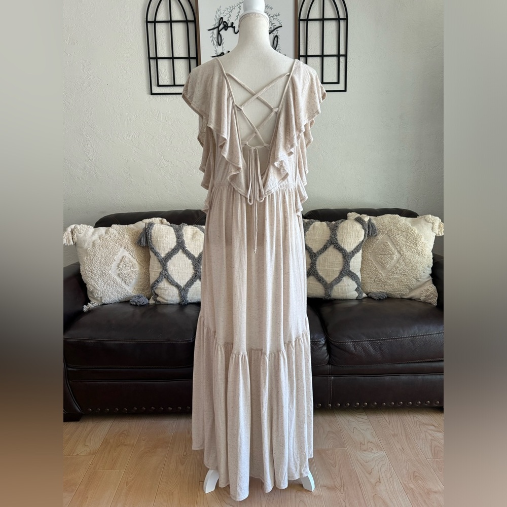 Free People Beach Terrazzo Maxi Dress In Wheat Resort Wear Size S Beach Summer - Picture 13 of 14
